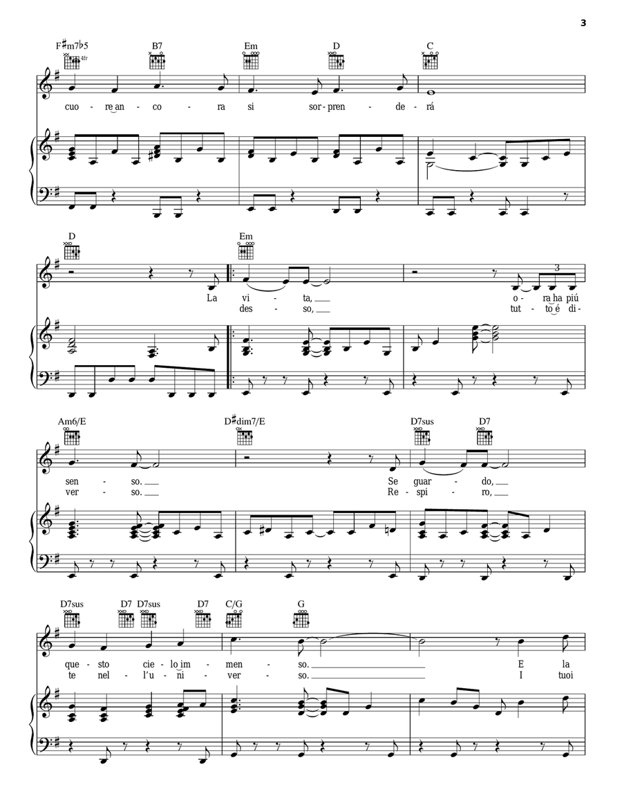 All 'Improvviso Amore Piano, Vocal, Guitar scores gallery preview page 3