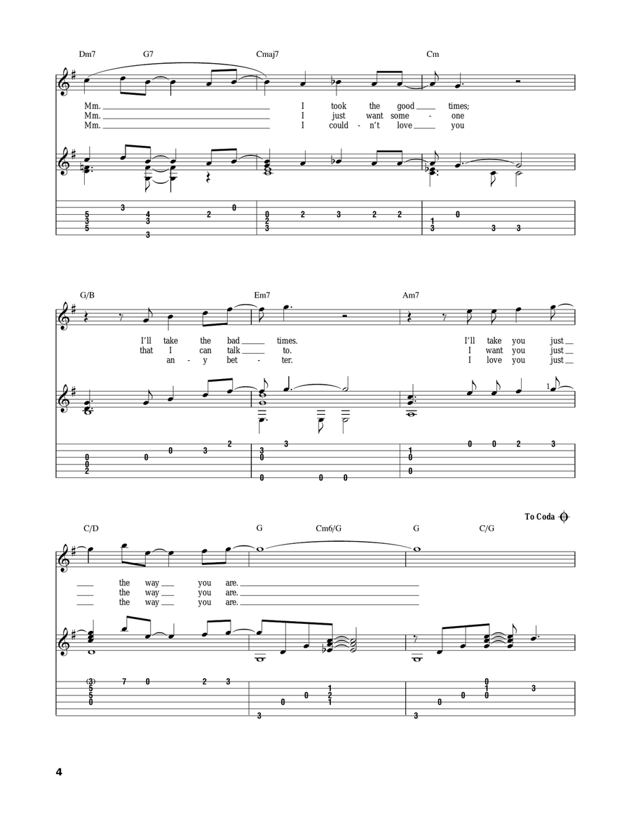 Just The Way You Are Just The Way You Are Acoustic Guitar scores gallery preview page 4