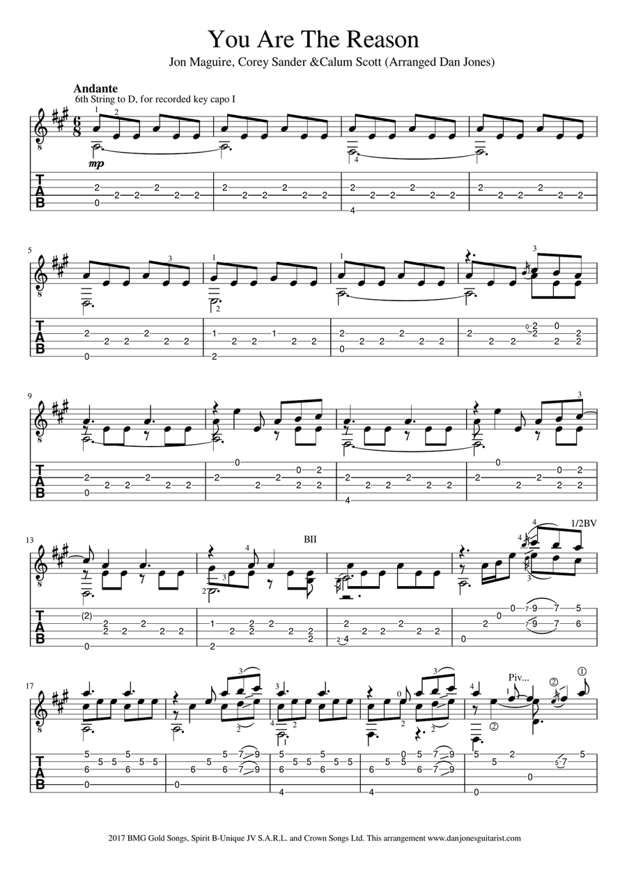 You Are The Reason Acoustic Guitar scores gallery preview page 1