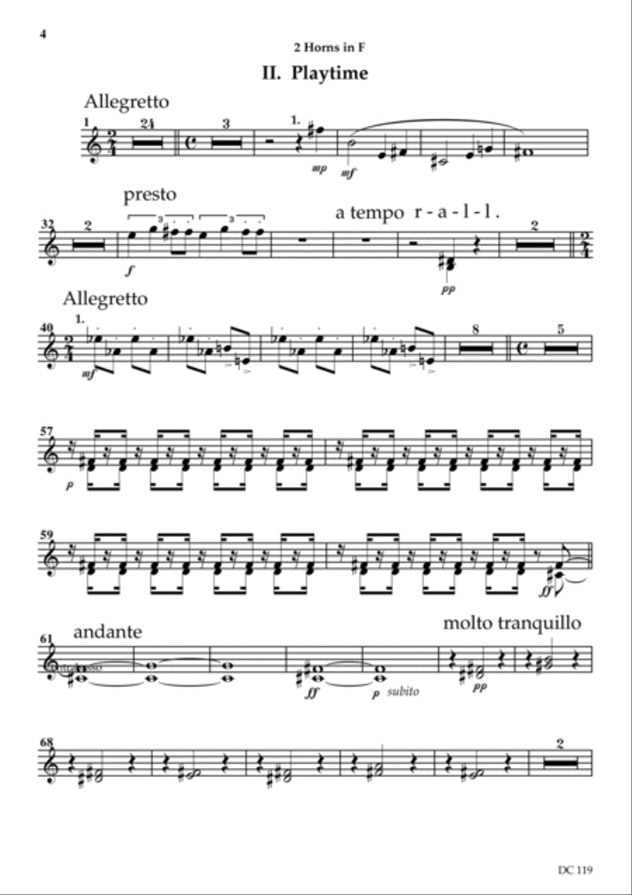 The Children of Prague - brass and percussion parts Small Ensemble scores gallery preview page 3