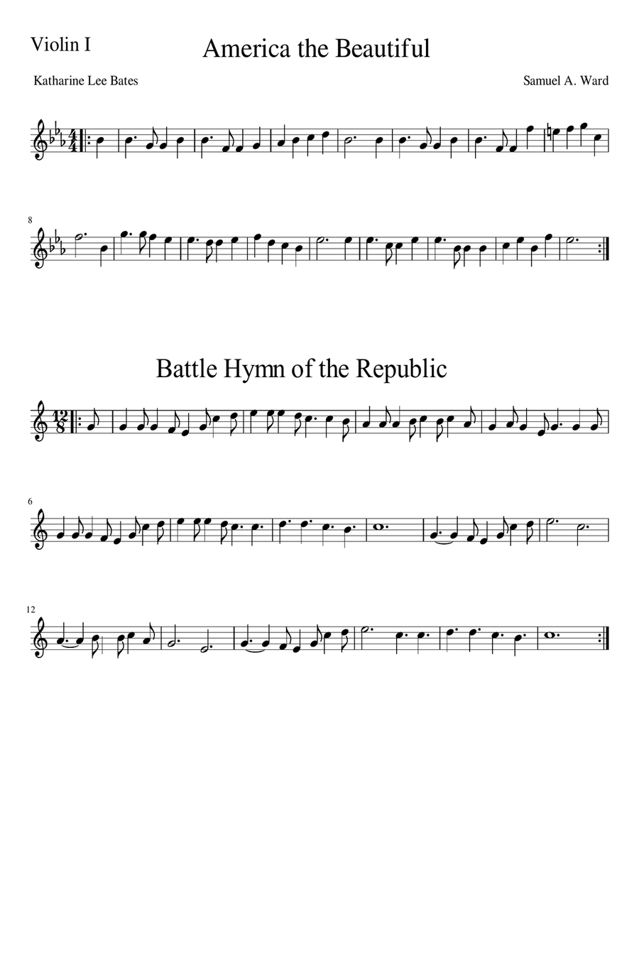 All-American Medley: Patriotic songs for String Quartet or String Orchestra (Parts) String Quartet scores gallery preview page 4