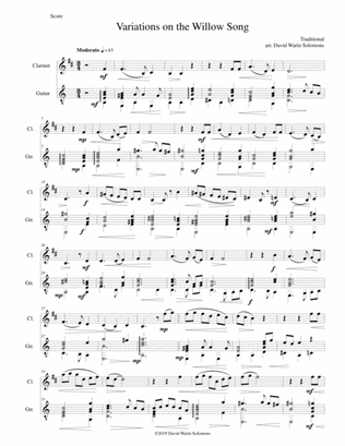 Variations on the Willow Song for clarinet and guitar