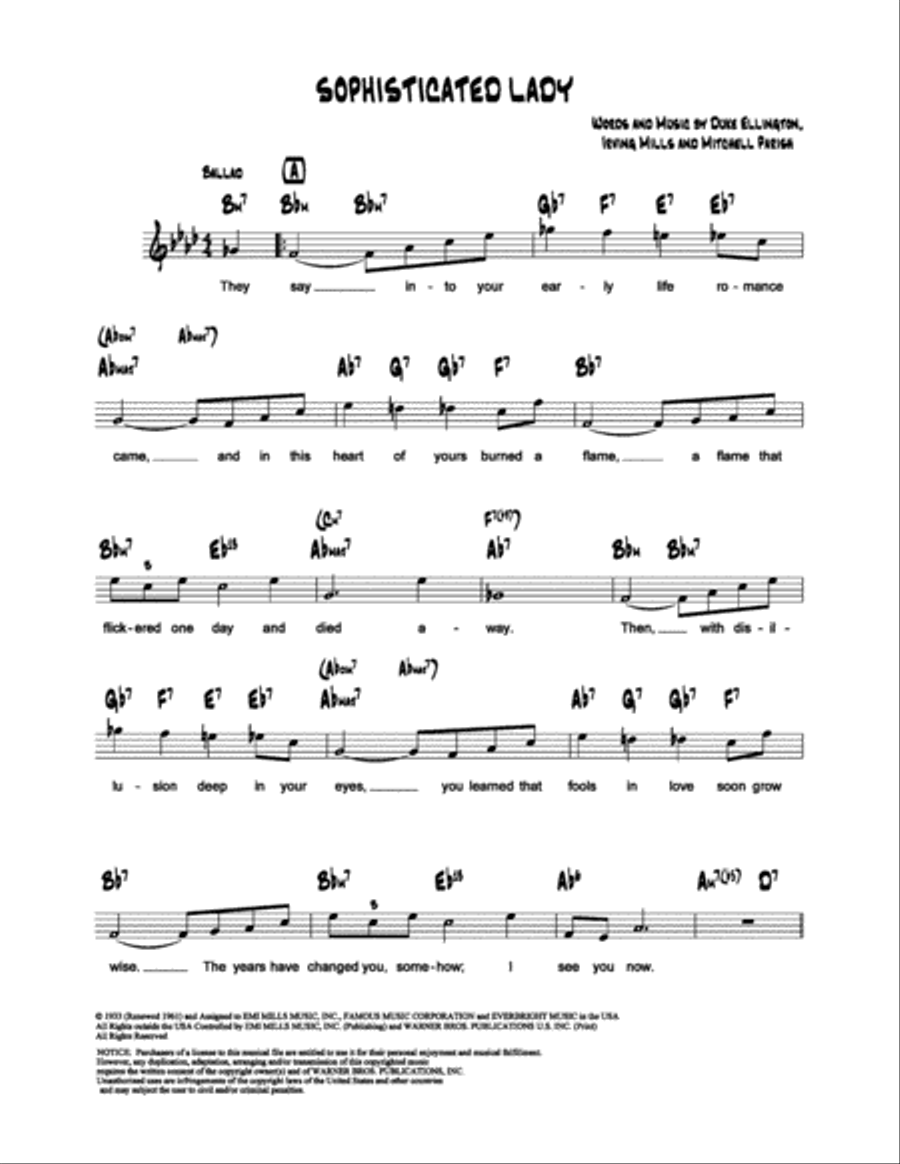 Sophisticated Lady Sophisticated Lady School and Community scores gallery preview page 1