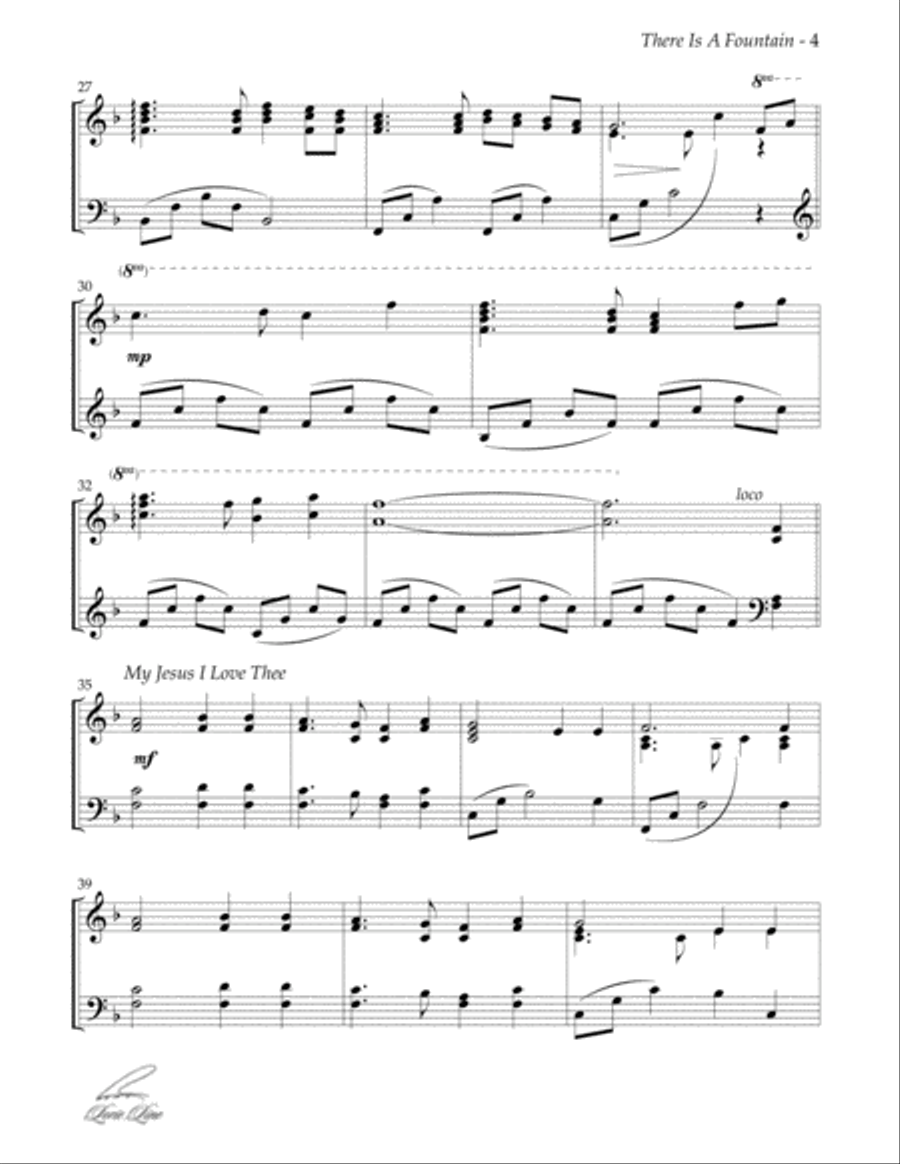 There Is A Fountain/My Jesus I Love Thee Piano Solo scores gallery preview page 4