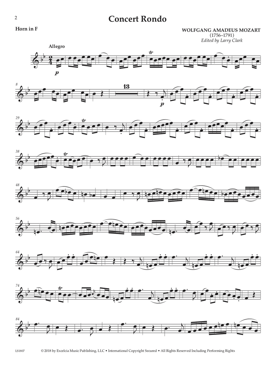 Concert Rondo Horn scores gallery preview page 1
