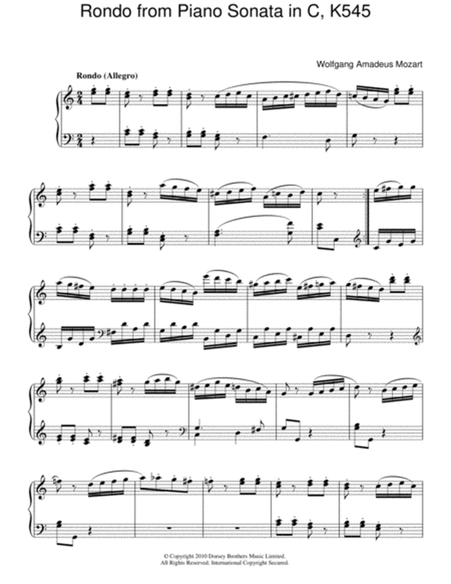 Rondo (from Piano Sonata In C, K545)