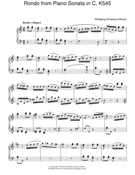 Rondo (from Piano Sonata In C, K545)