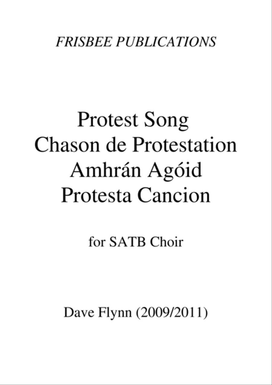 Protest Song - SATB 4-Part scores gallery preview page 1