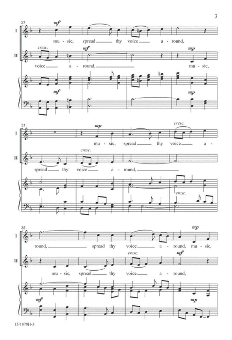 Music, Spread Thy Voice Around 2-Part scores gallery preview page 3