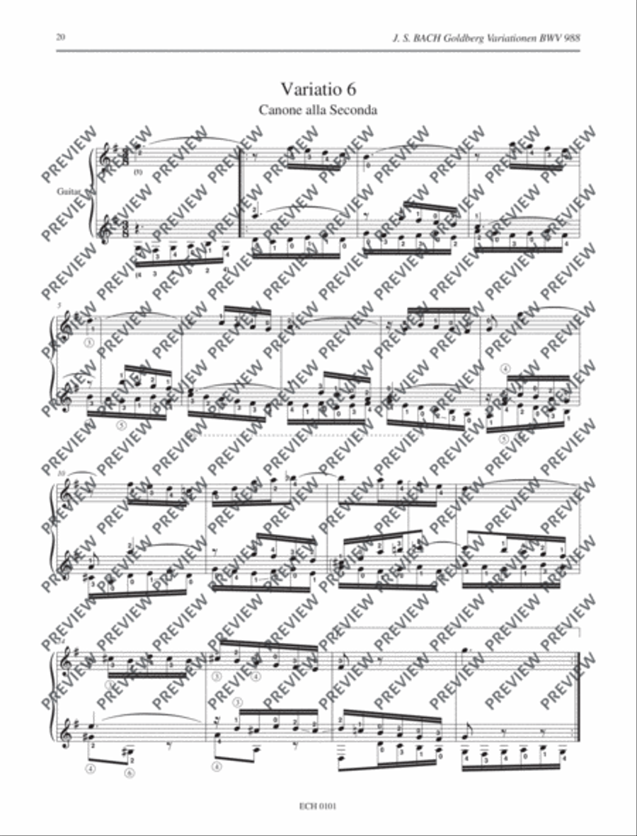 Goldberg Variations Classical Guitar scores gallery preview page 21
