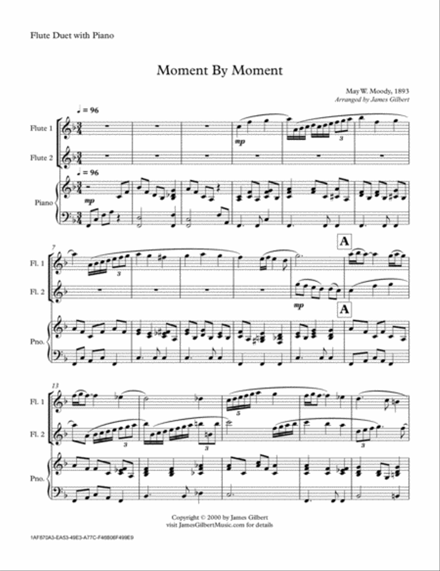 Moment By Moment Moment By Moment Woodwind Duet scores gallery preview page 1