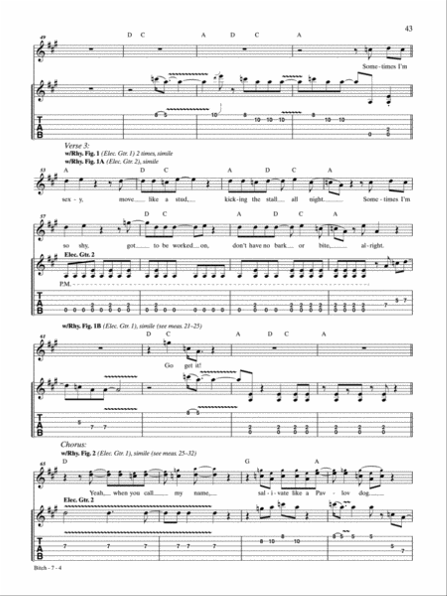 Bitch Guitar Tablature scores gallery preview page 4