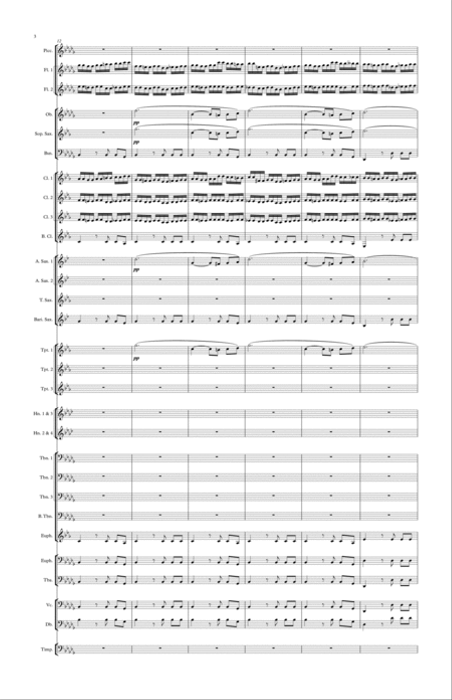 Schubert's Unfinished Symphony - First Movement Concert Band scores gallery preview page 4