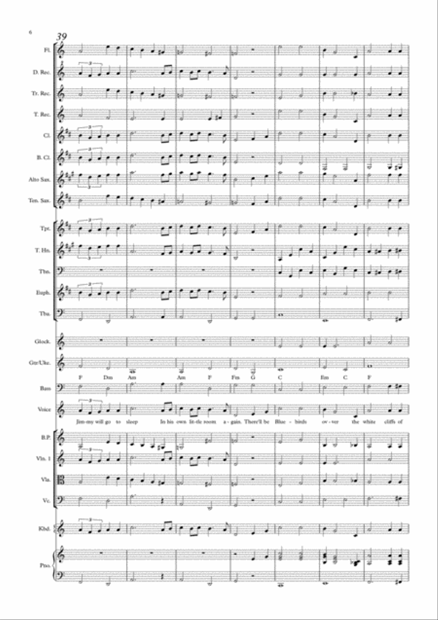 (there'll Be Bluebirds Over) The White Cliffs Of Dover Large Ensemble scores gallery preview page 6