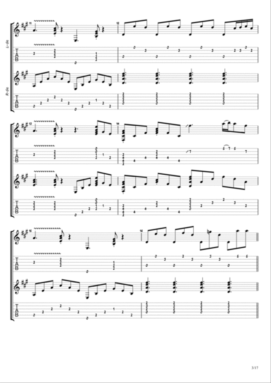 Tuesday's Gone Guitar Tablature scores gallery preview page 3