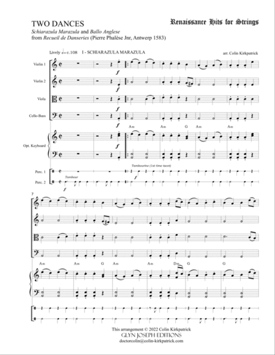 Schiarazula Marazula & Ballo Anglese (1583) Set of Parts scores gallery preview page 4