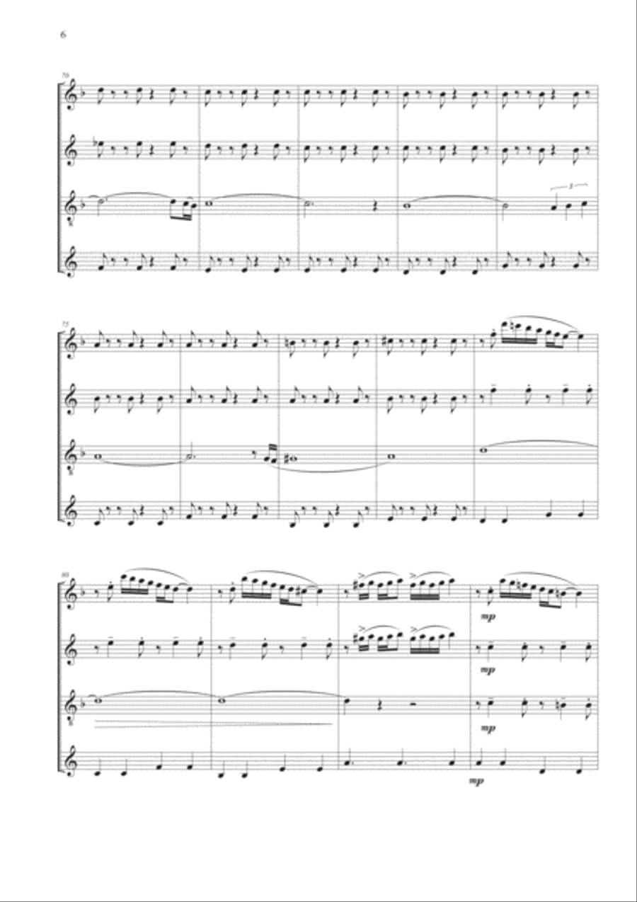 Tango Pour Claude Woodwind Quartet scores gallery preview page 6