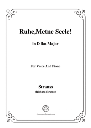 Book cover for Richard Strauss-Ruhe,Meine Seele! In D flat Major,for Voice and Piano