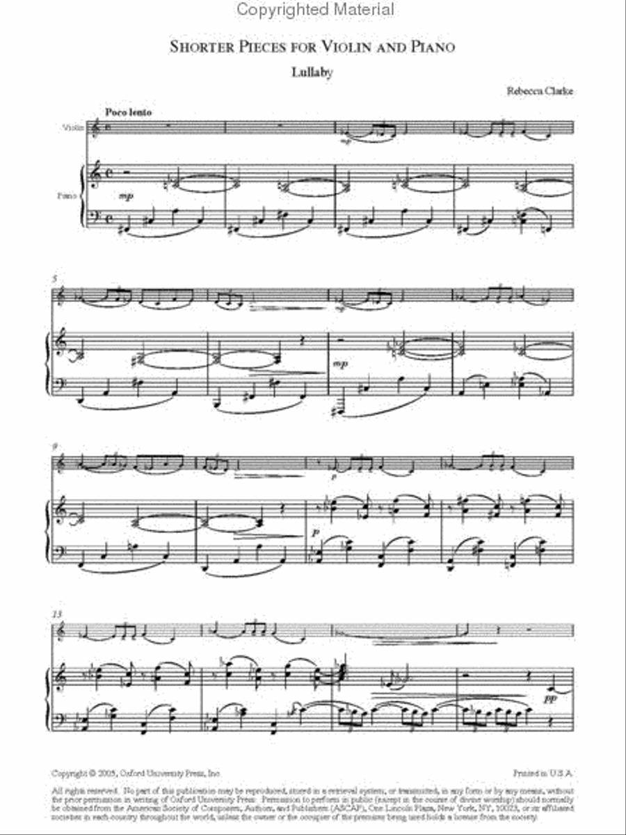 Shorter Pieces for Violin and Piano