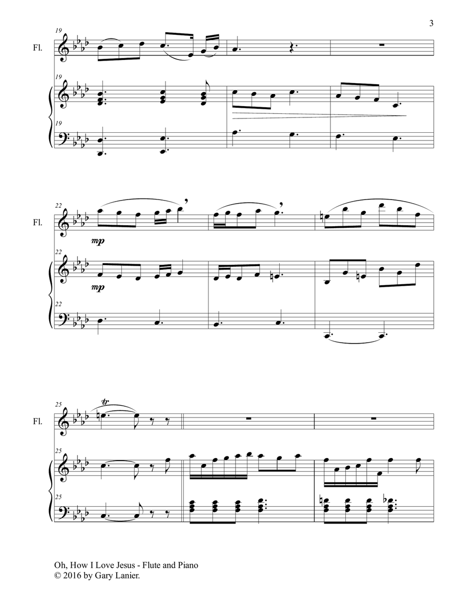 OH, HOW I LOVE JESUS (Duet – Flute & Piano with Parts) Flute Solo scores gallery preview page 4