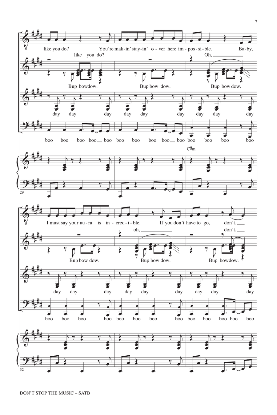 Don't Stop The Music 4-Part scores gallery preview page 6