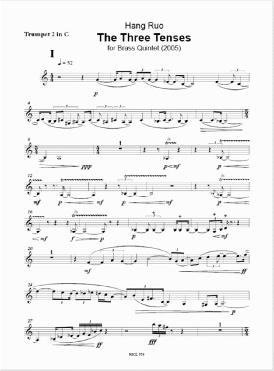 The Three Tenses Brass Quintet scores gallery preview page 4
