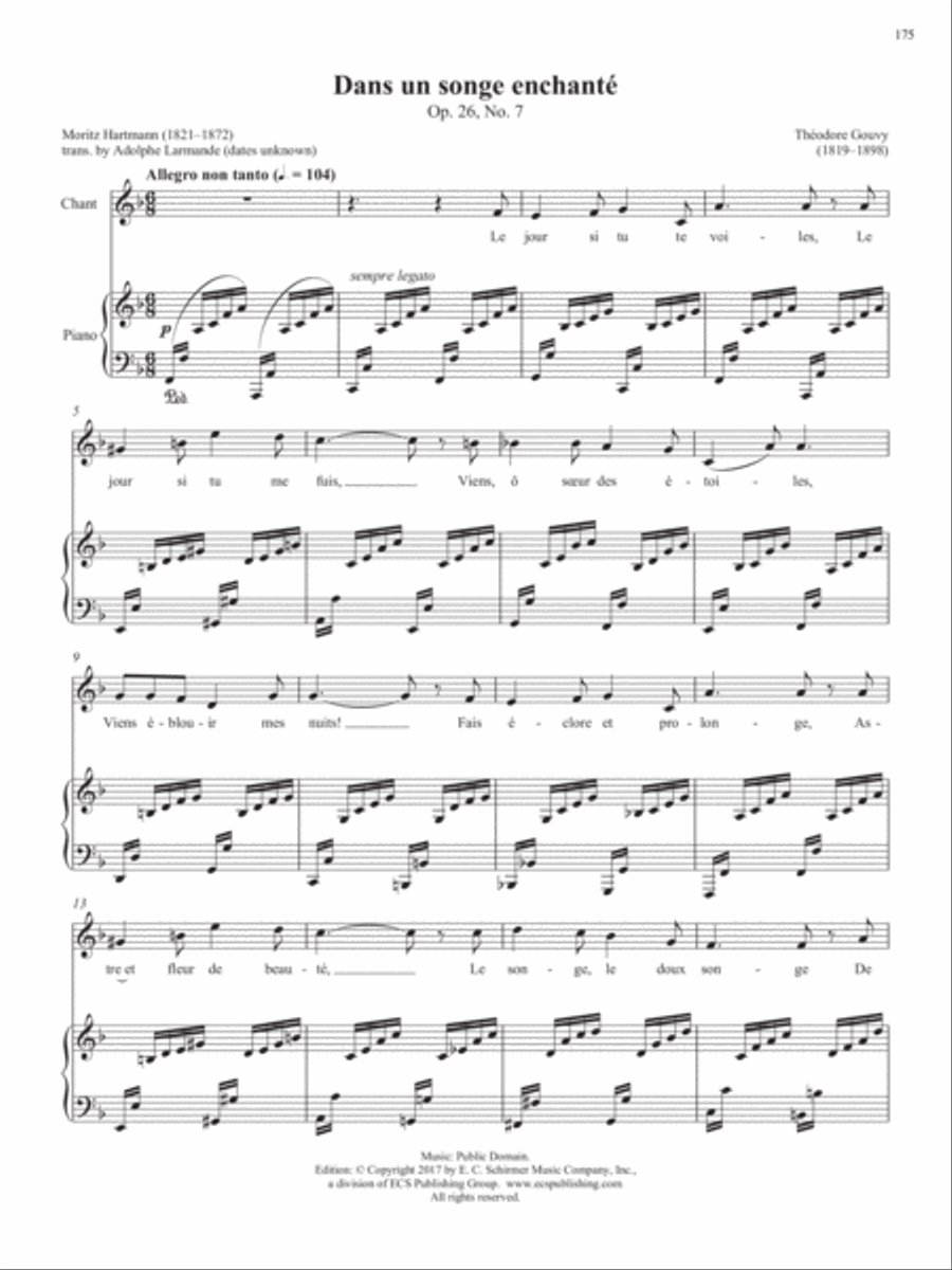 Op. 1, No. 7: Dans un songe enchant√© from Songs of Gouvy, V2 Voice Solo scores gallery preview page 3