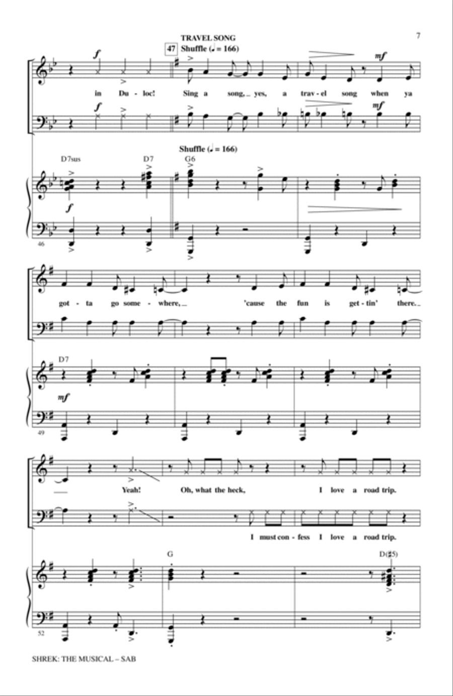 Shrek: The Musical (Choral Medley) 3-Part scores gallery preview page 6