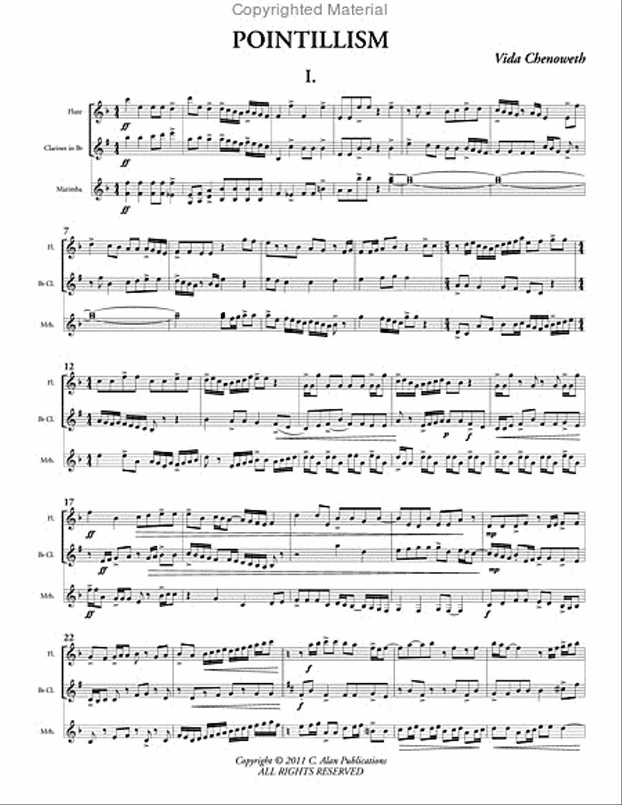 Pointillism (score & parts) Woodwind Trio scores gallery preview page 2