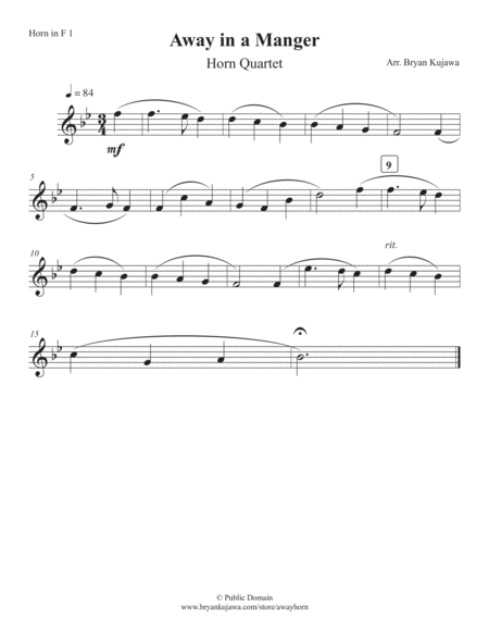 Away in a Manger - Horn Quartet image number null