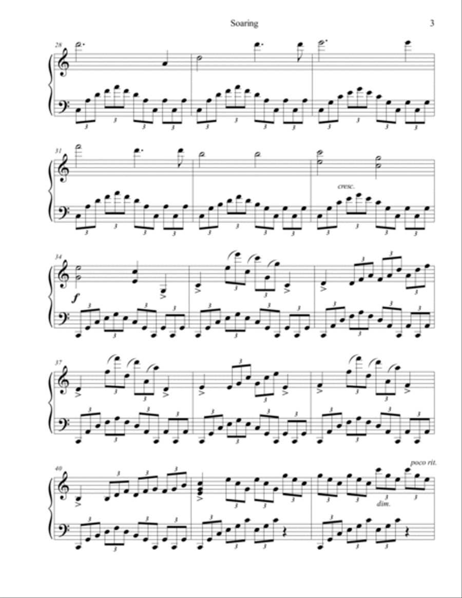 Soaring Soaring Piano Solo scores gallery preview page 3