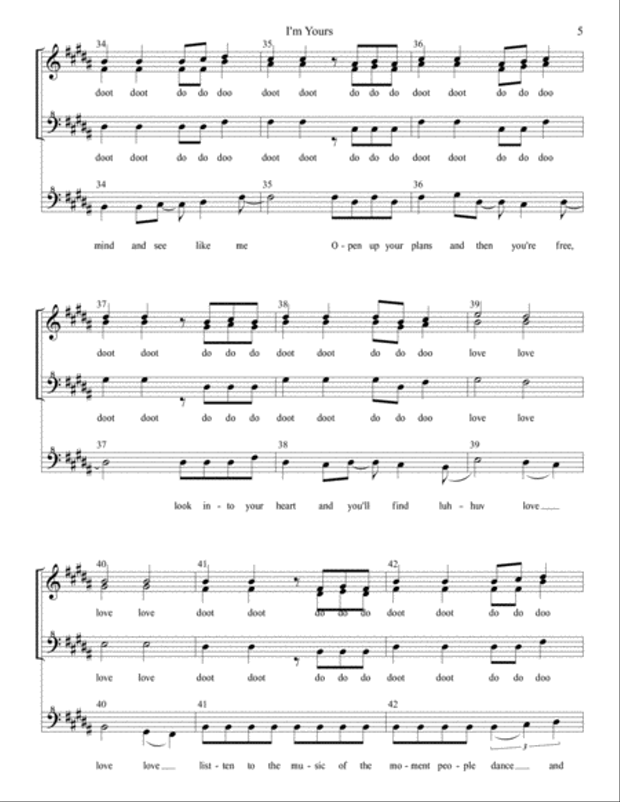 I'm Yours SSAA scores gallery preview page 5