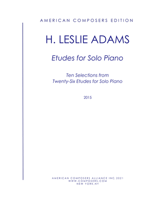 Book cover for [Adams] Etudes for Solo Piano, 10 selections