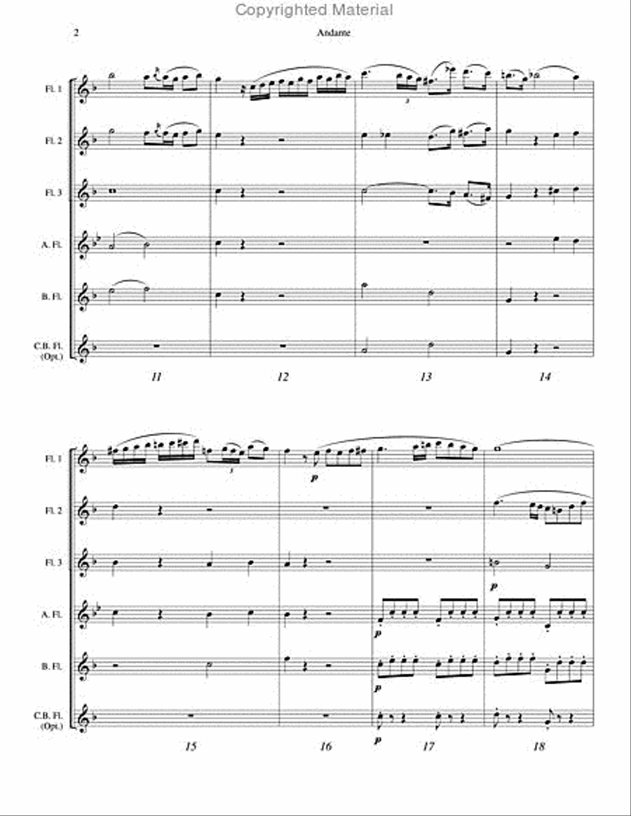 Andante, K. 616 Andante, K. 616 Flute Choir scores gallery preview page 3