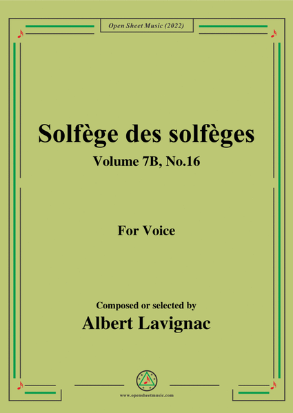 Lavignac-Solfege des solfeges,Volume 7B No.16,for Voice
