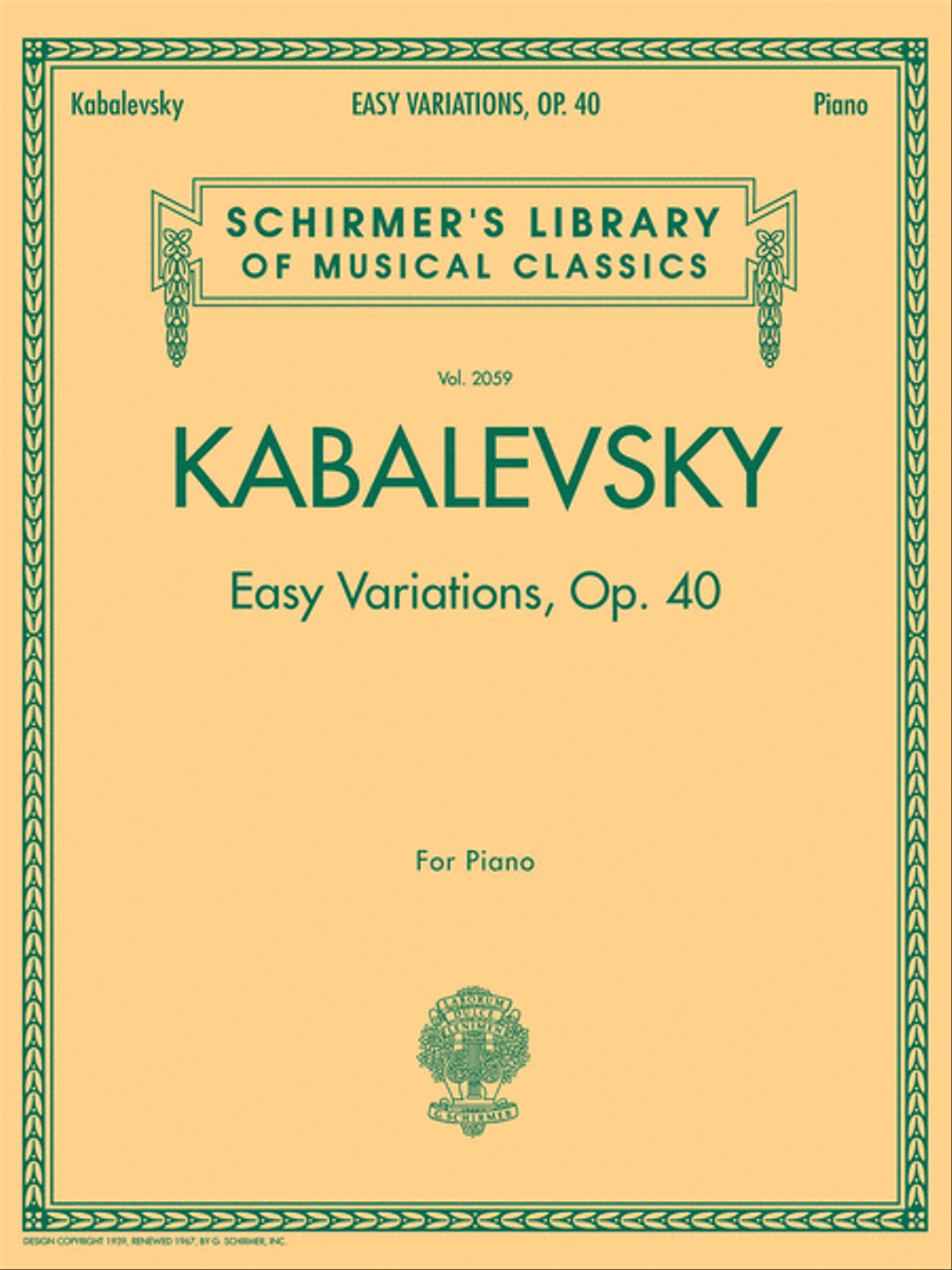 Easy Variations, Op. 40 Piano Solo scores gallery preview page 1