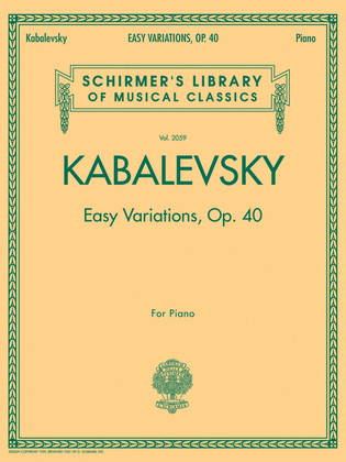 Book cover for Easy Variations, Op. 40