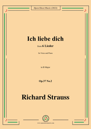 Richard Strauss-Ich liebe dich,in B Major,Op.37 No.2