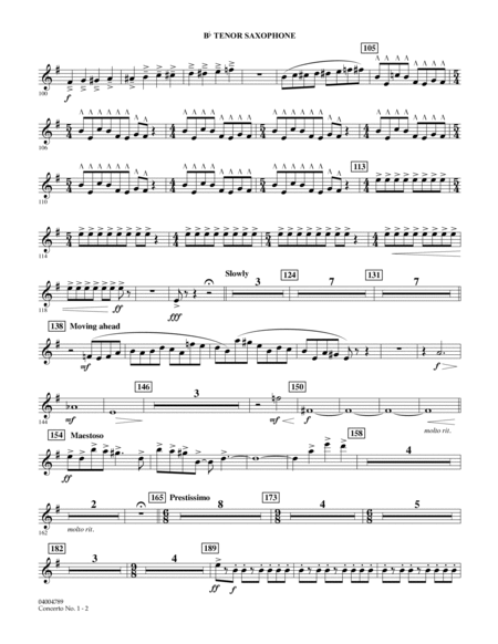 Concerto No. 1 (for Wind Orchestra) - Bb Tenor Saxophone