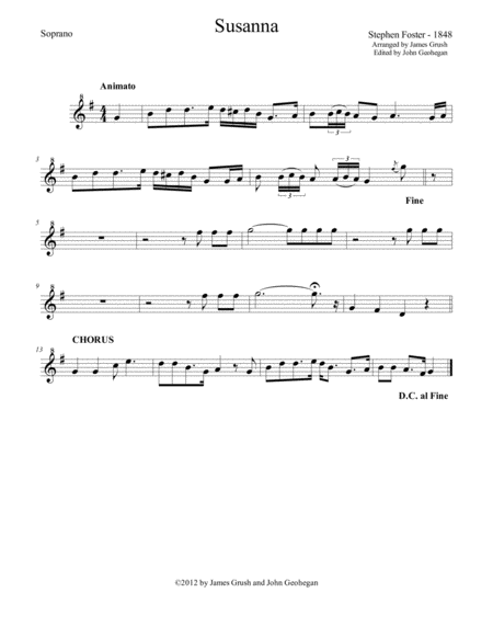 Three Stephen Foster Songs for Recorder Quartet image number null