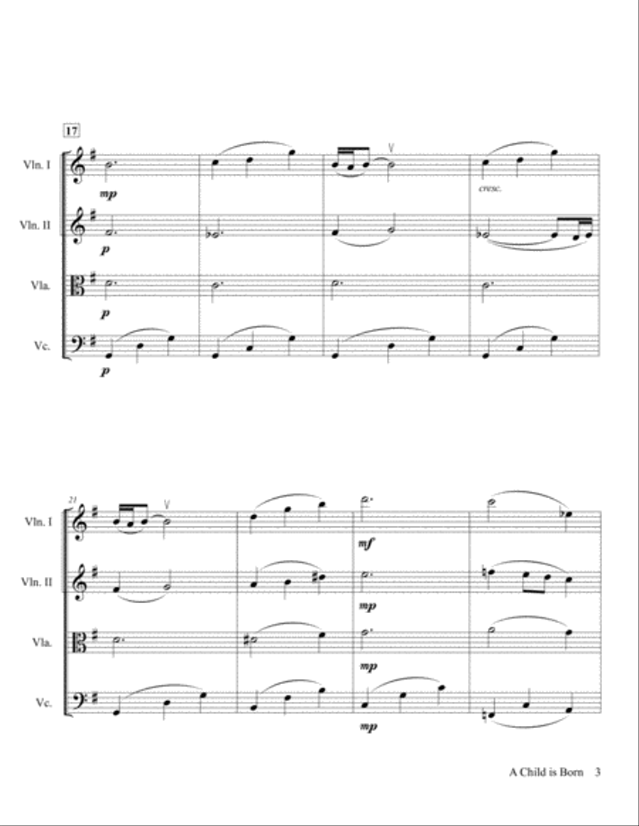 A Child Is Born A Child Is Born String Quartet scores gallery preview page 4
