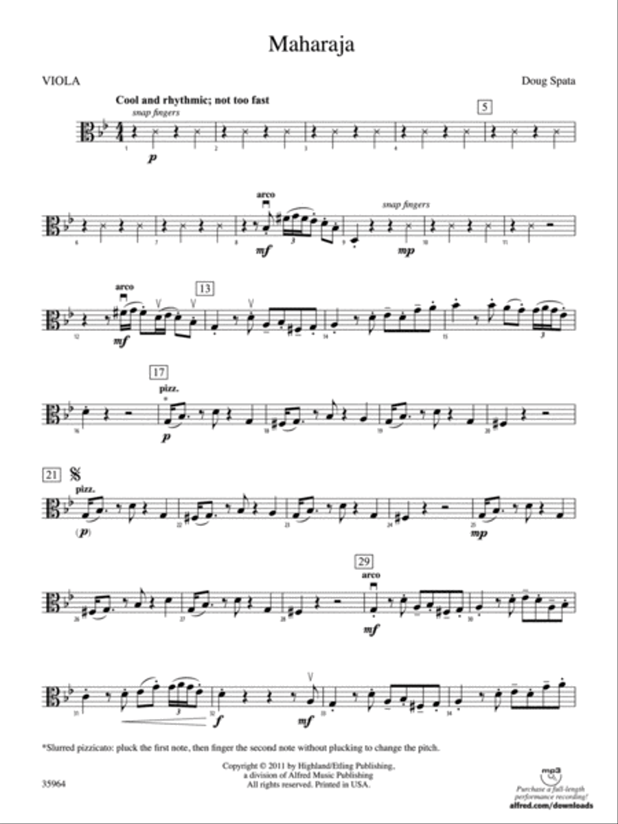 Maharaja: Viola Maharaja: Viola String Orchestra scores gallery preview page 1