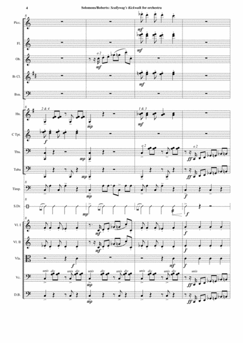 Solomons/Roberts: Scallywag's Kickwalk for orchestra : score and complete parts