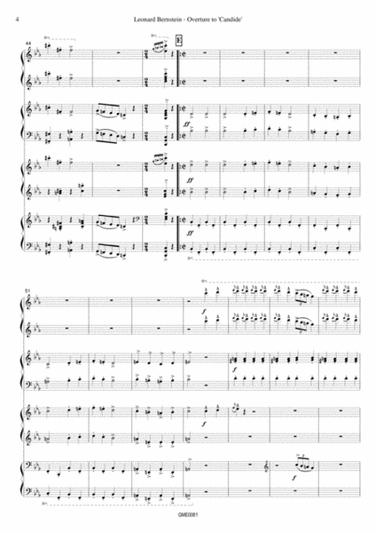 Leonard Bernstein - Overture To Candide - 2 Pianos 8 Hands