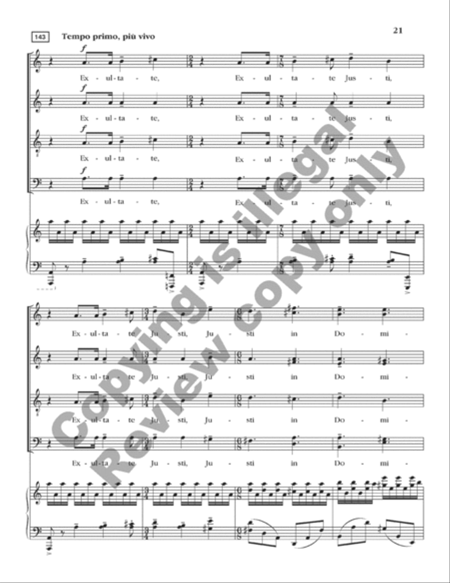 Exultate Justi 4-Part scores gallery preview page 18