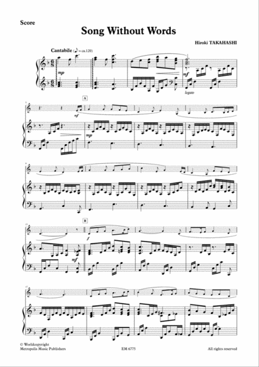 Song without words for French Horn and Piano Horn scores gallery preview page 2