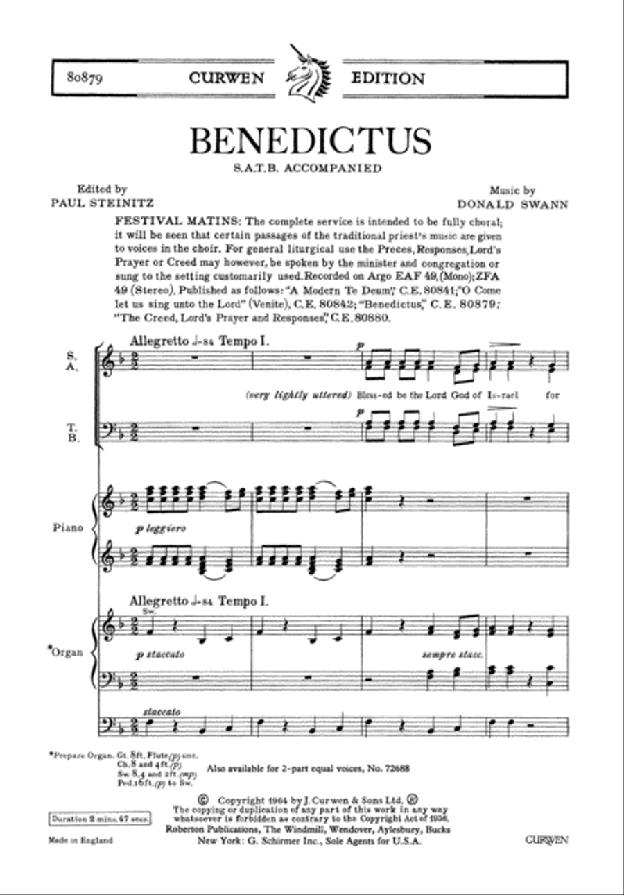 Benedictus 4-Part scores gallery preview page 1