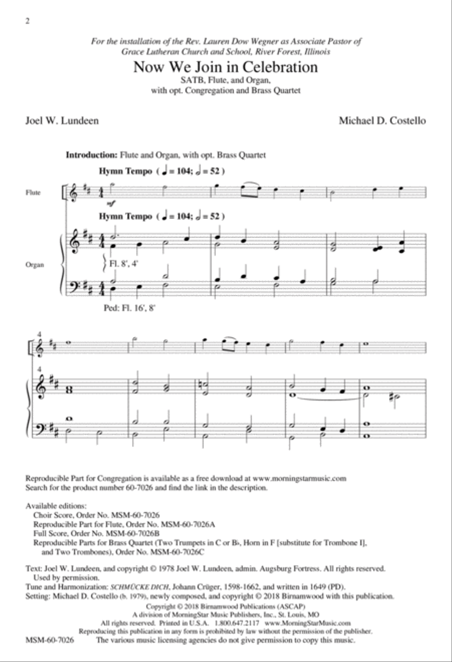 Now We Join in Celebration 4-Part scores gallery preview page 2