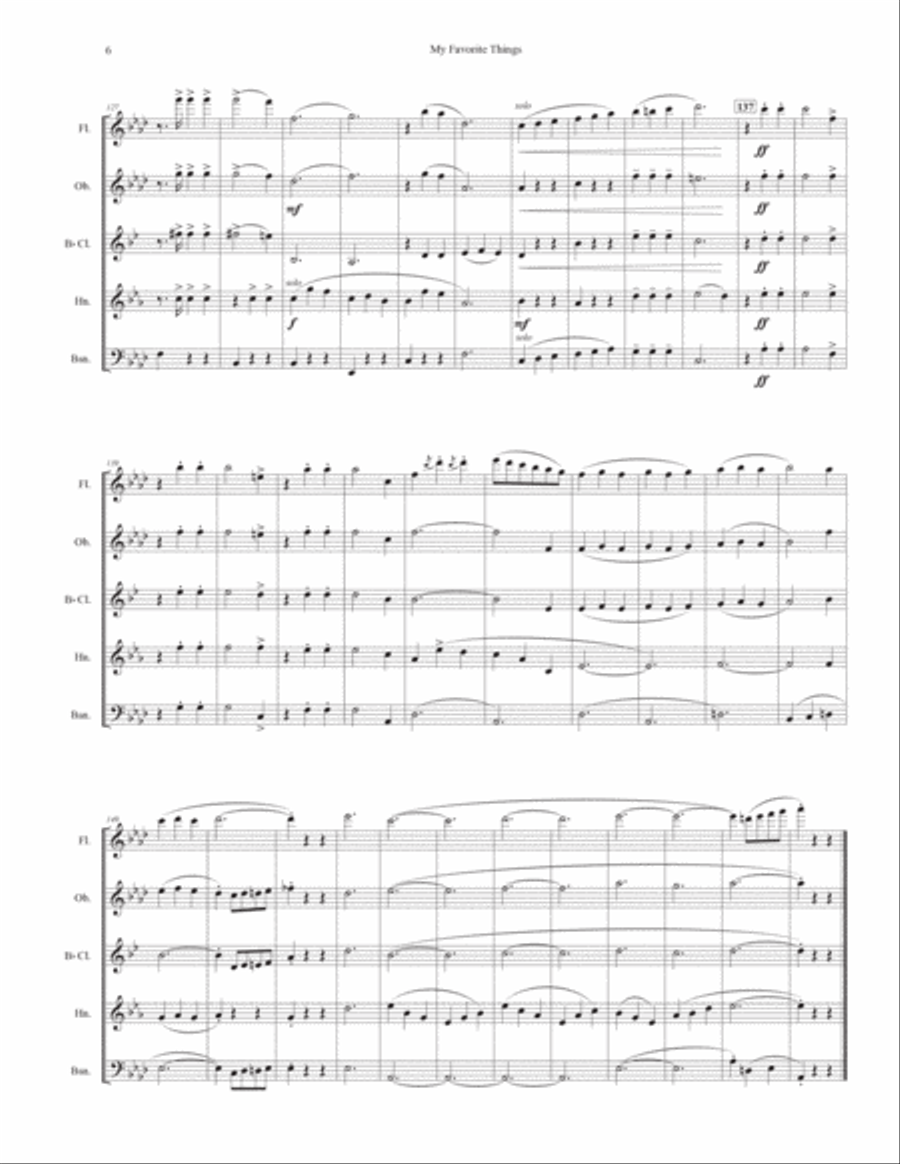 My Favorite Things Woodwind Quintet scores gallery preview page 6