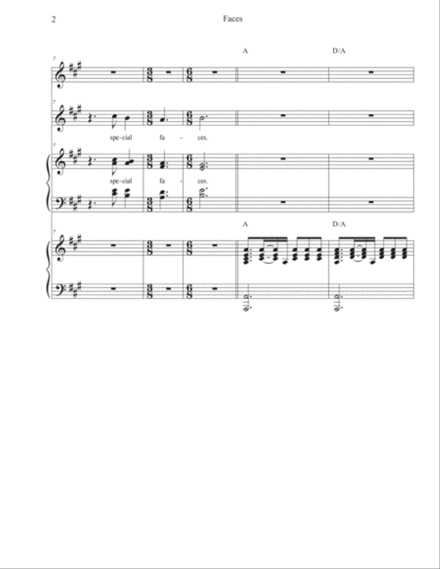 Faces Piano, Vocal, Guitar scores gallery preview page 2